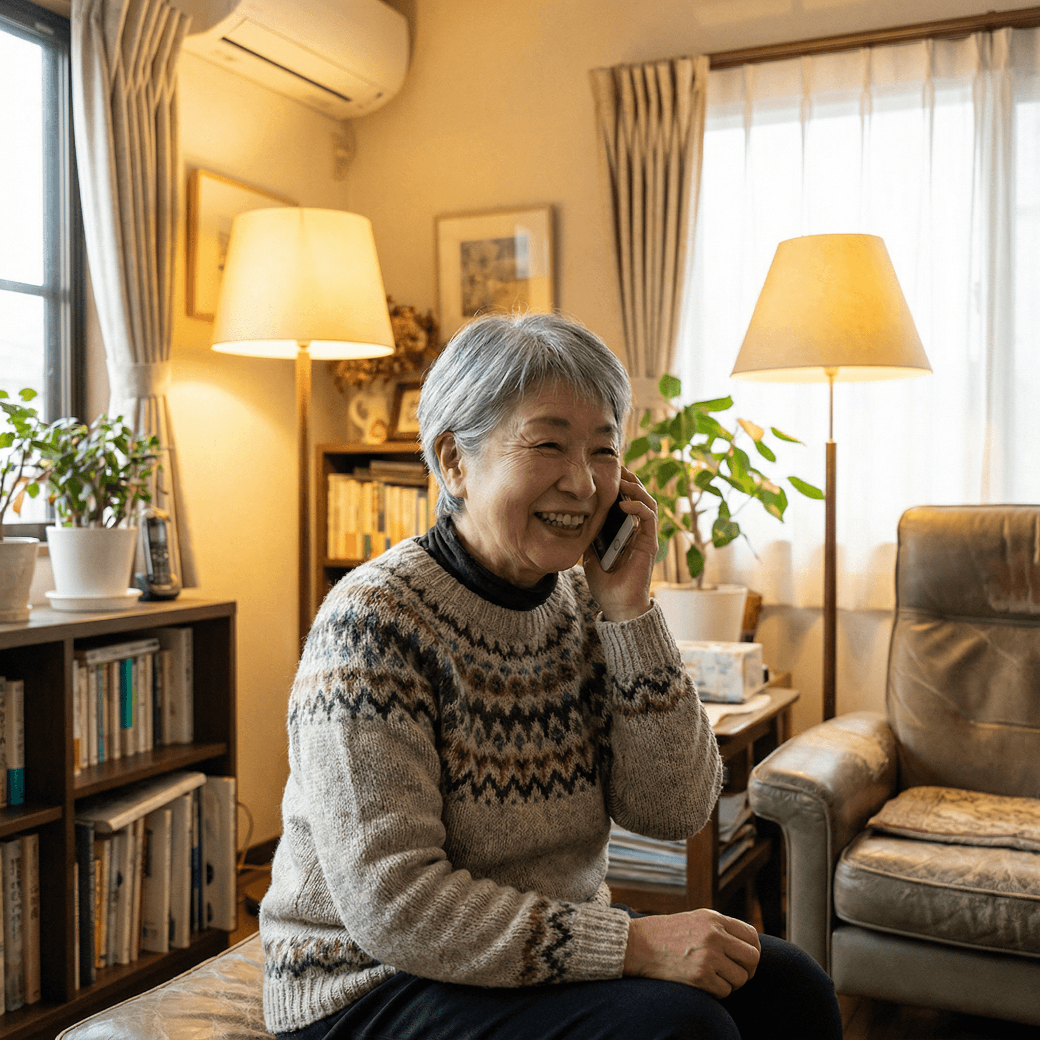 電話をする女性